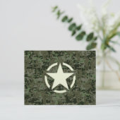Star Stencil  Symbool Digital Camouflage Briefkaart (Staand voorkant)