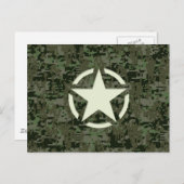 Star Stencil  Symbool Digital Camouflage Briefkaart (Voorkant / Achterkant)