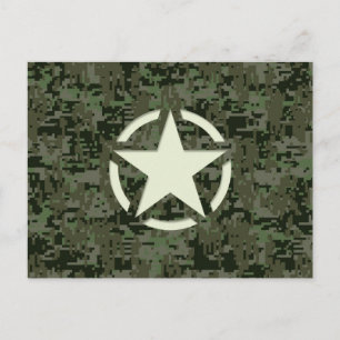 Star Stencil  Symbool Digital Camouflage Briefkaart