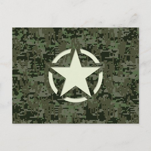Star Stencil  Symbool Digital Camouflage Briefkaart (Voorkant)