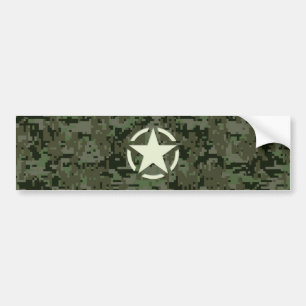 Star Stencil  Symbool Digital Camouflage Bumpersticker