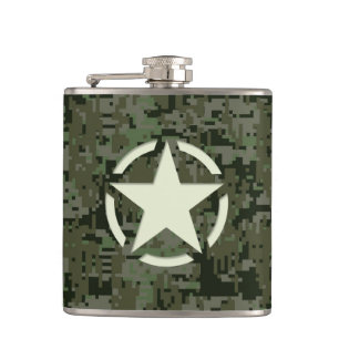 Star Stencil  Symbool Digital Camouflage Heupfles