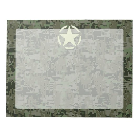 Star Stencil  Symbool Digital Camouflage Notitieblok (Voorkant)