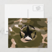 Star Stencil Vintage op Camouflage Briefkaart (Voorkant / Achterkant)