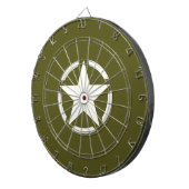 Star Stencil Vintage over Khaki Green Dartbord (Voorkant Rechts)