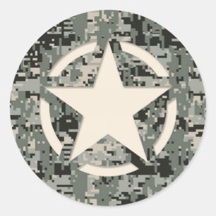 Star Stencil voor digitale camouflage Ronde Sticker