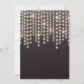 Star String Lights Dark Burlap Evening Wedding Kaart (Achterkant)