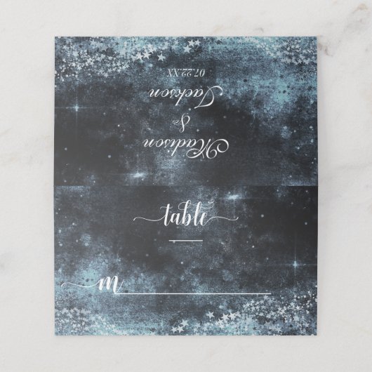 Star Struck Waterverf Galaxy Trouwtafel nummer (Buitenkant ongevouwen)