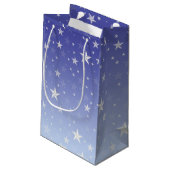Star Studded Blue Klein Cadeauzakje (Achterkant Gekanteld)