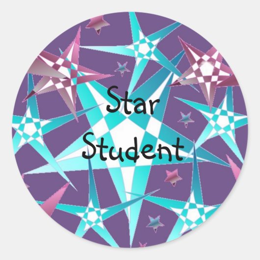 Star Student Ronde Sticker (Voorkant)