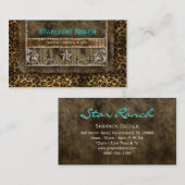 Star Suede Carte de visite Leopard Bleu Brown H (Devant / Derrière)