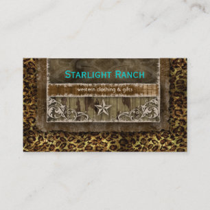 Star Suede Carte de visite Leopard Bleu Brown H