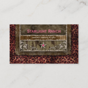Star Suede Visitekaartje Leopard Pink H