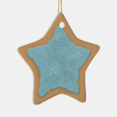 Star Sugar Cookie met blauwe kers Keramisch Ornament (Rechts)