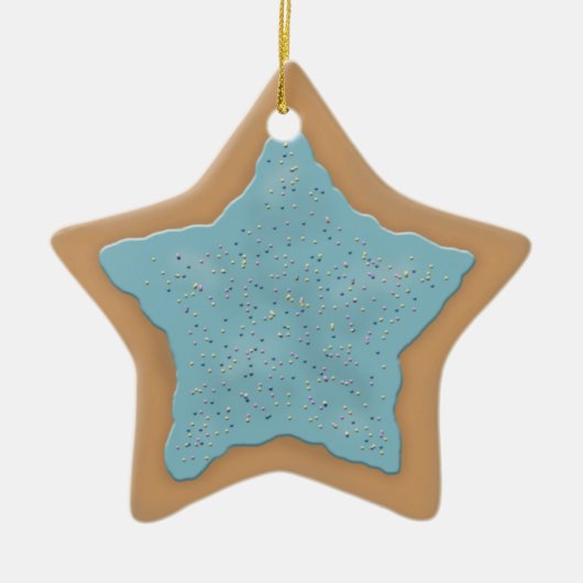 Star Sugar Cookie met blauwe kers Keramisch Ornament (Voorkant)