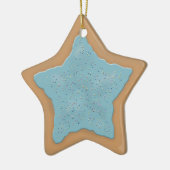 Star Sugar Cookie met blauwe kers Keramisch Ornament (Links)