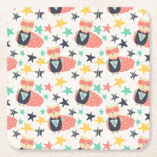 Star Super Hero Vierkante Kartonnen Onderzetter