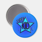 Star Super Kid Magnet rond bleu (Recto/Verso)