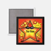 Star Superheld Kind Name Custom Magnet Magneet (Voorkant / Achterkant)