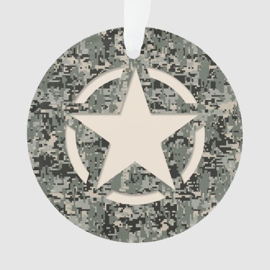 Star Symbol Pixel Digital Camouflage Ornament (voorkant)