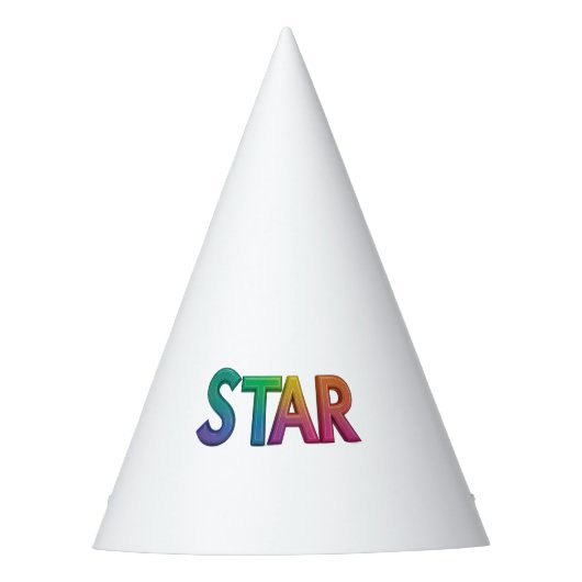 STAR Text Party Pet Verjaardag Pet Feesthoedjes (Voorkant)