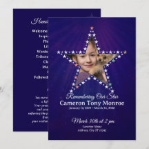 Star‑Themed 1‑Photo Memorial Program