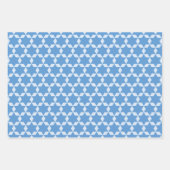 Star Tiles Geometric Hanukkah Pattern in Blue Inpakpapier Vel (Voorkant 3)