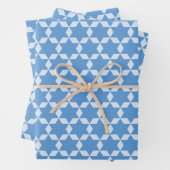 Star Tiles Geometric Hanukkah Pattern in Blue Inpakpapier Vel (In situ)