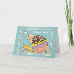 Star Tortoise Easter Egg Kaart (blauw)