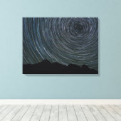 Star Trails Around Polaris Ingalls Pass Canvas Afdruk (Insitu (Houten vloer))
