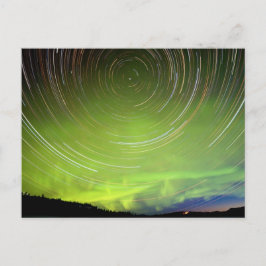 Star Trails en Northern Lights Aurora borealis Briefkaart