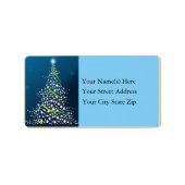 Star Tree in Blue Address Label (Voorkant)