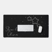 Star Trio en noir et blanc avec message et nom (Clavier et souris)