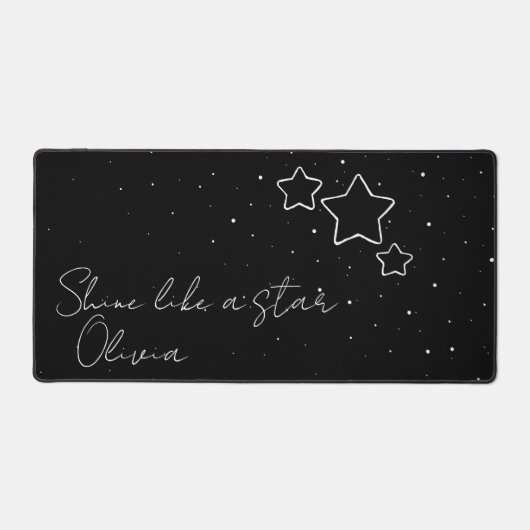 Star Trio en noir et blanc avec message et nom (Recto)