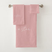 Star Trio en rose et blanc avec message et nom (En situation)