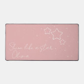 Star Trio en rose et blanc avec message et nom (Recto)