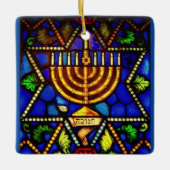 STAR VAN DAVID EN MENORAH HOLIDAY ORNAMENT (Voorkant)