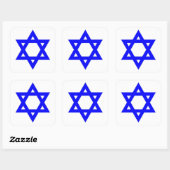 STAR VAN DAVID VIERKANTE STICKER (Vel)