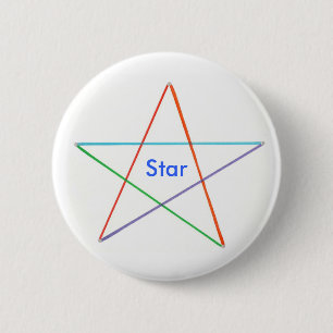 Star - vijf gekleurde beloningknoppen voor regenbo ronde button 5,7 cm