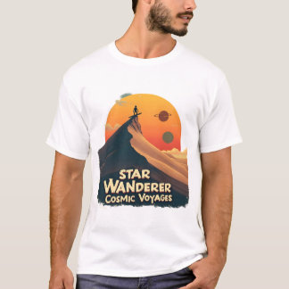 Star Wanderer: retro kosmisch T-shirt