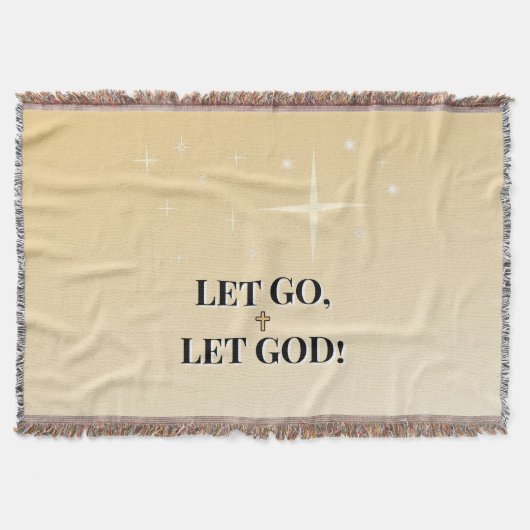 Star-Washed Let Go Let God Cross Comfort Deken (Voorkant)