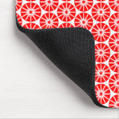 Star Wheel Pattern - Rood op Wit Muismat (Hoek)