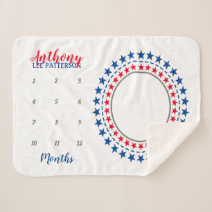 Star Wreath Baby Milestone Photo Sherpa Blanket Sherpa Deken