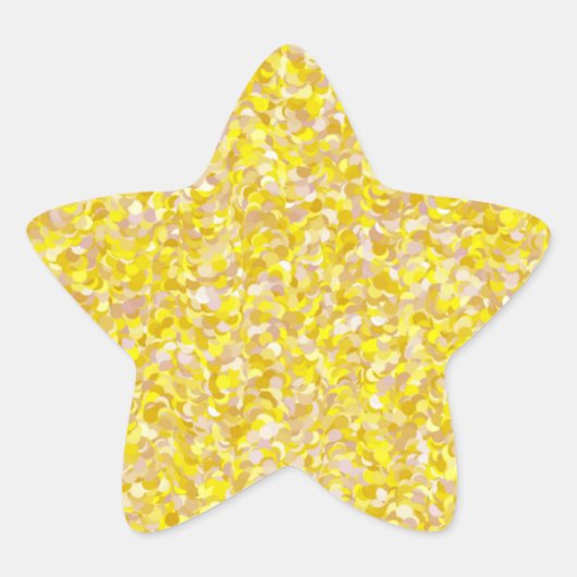Star Yellow Abstract Glitter Background Ster Sticker (Voorkant)