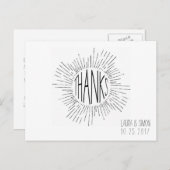 Starburst Aangepaste bruiloft Dank u Briefkaart (Voorkant / Achterkant)