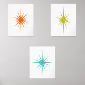 Starburst atomique Turquoise Orange Vert Midsiècle (Recto)