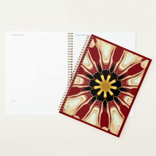 Starburst | Deep Crimson & Gold Luxury Organizer w (Devant avec enveloppe)