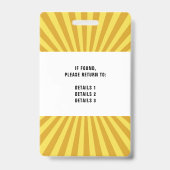 Starburst Gele Conventie Event Badge (Achterkant)