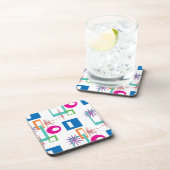 Starburst Geometric Multicolored Pattern Bier Onderzetter (Rechterzijde)