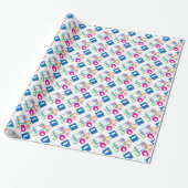 Starburst Geometric Multicolored Pattern Cadeaupapier (Uitgerold)